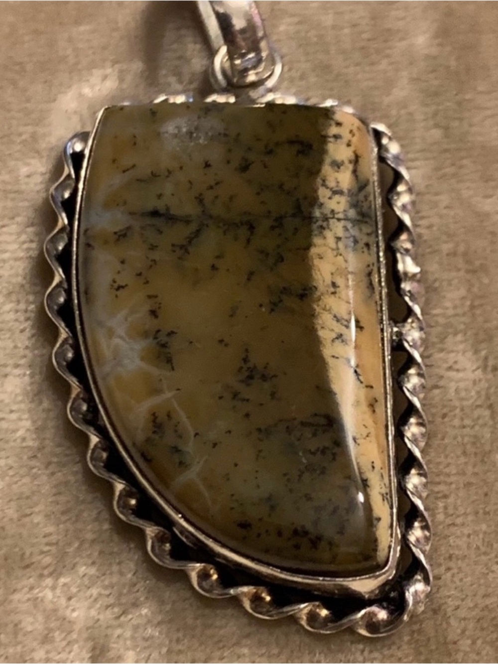 Handcrafted Jasper Sterling Silver Pendant and Matching Necklace